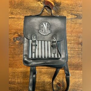 Wednesday Adams Family Nevermore Academy Mini-Backpack. New Without Tags